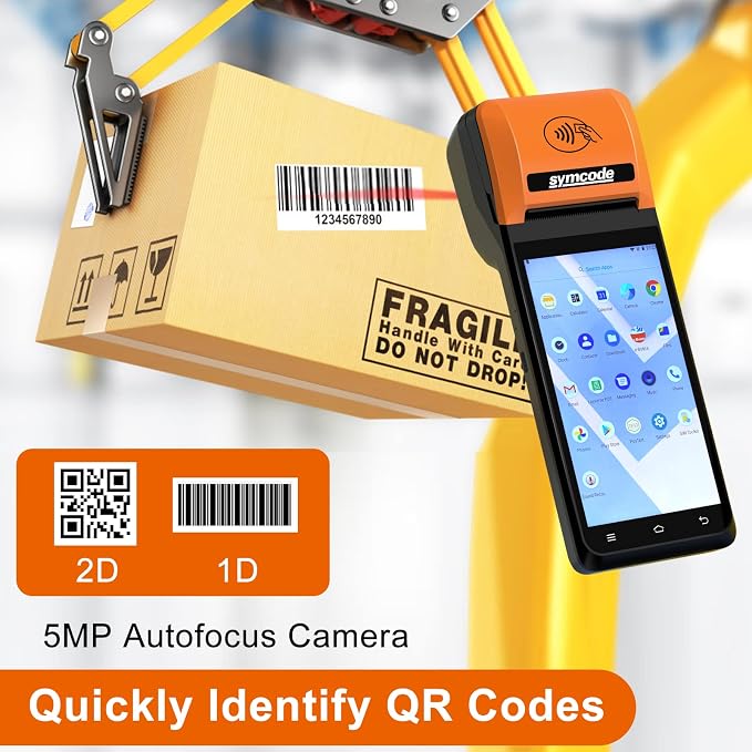 symcode POS PDA Thermal Receipt Printer, 1D 2D Barcode Scanner Handheld PDA - Image 7
