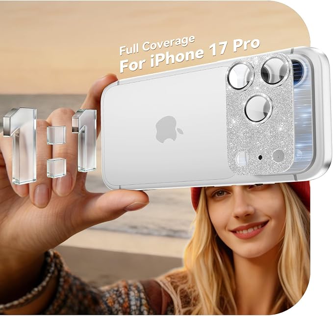 imluckies Compatible with iPhone 17 Pro Camera Lens Protector Bling, Ultra HD - Image 4