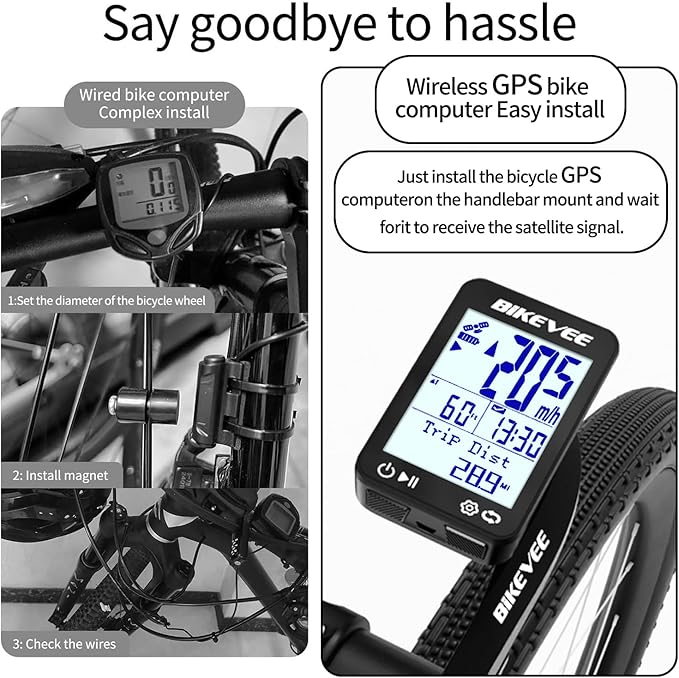 GPS Bike Computer Wireless Bicycle Speedometer Odometer 9 Languages Auto - Image 3