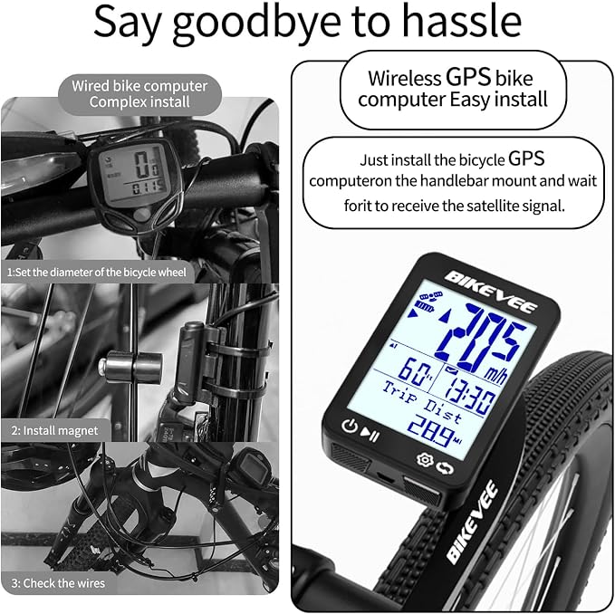 GPS Bike Computer Wireless Bicycle Speedometer Odometer 9 Languages Auto - Image 3