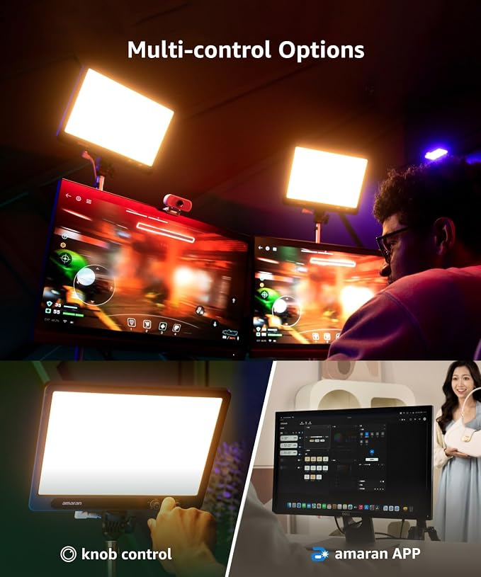 amaran Verge Bi-Color Edge-lit Rectangular Panel, 26W Soft LED Video Light - Image 2