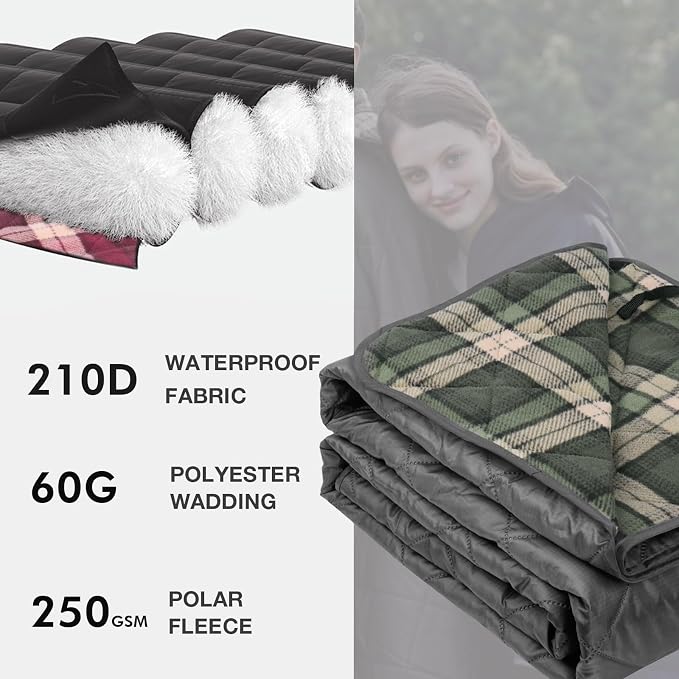 DUKUSEEK Stadium Blanket for Outdoor Sports, Waterproof Hooded Blankets - Image 3