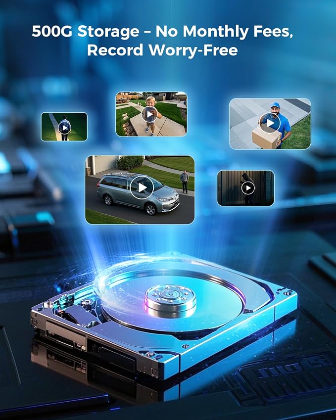 Hiseeu Solar Security Cameras Wireless Outdoor, Auto Tracking Dual-Lens - Image 8