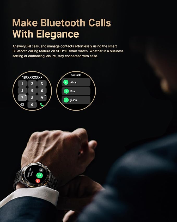 Smart Watch for Men Answer/Make Call for Android iPhone, 1.43" AMOLED HD Screen - Image 2