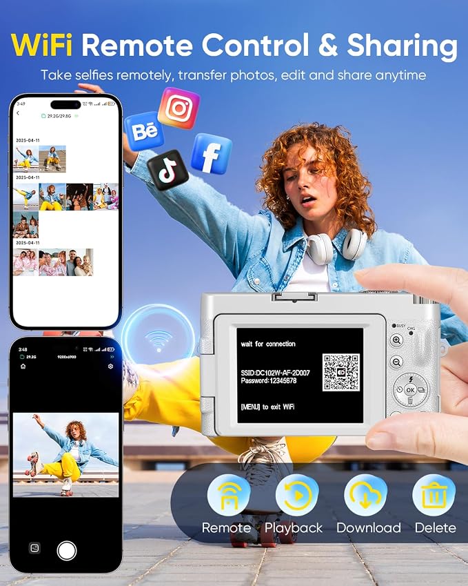 64MP Digital Camera for Photography, 2026 New WiFi 4K Vlog Video Camera for - Image 6