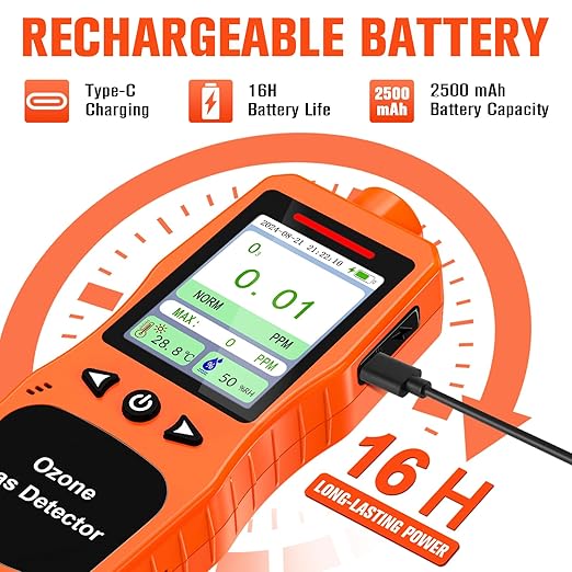 Portable Ozone Detector, 0-100 PPM Ozone Gas Monitor - Image 5
