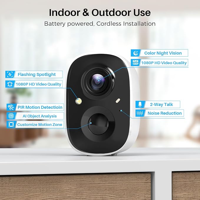 Vicohome Security Cameras Wireless Outdoor, 2K Battery Powered WiFi Cameras - Image 8
