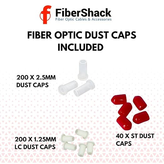 Fibershack - Fiber Optic Dust Cap Kit - 3 Pack Set of Fiber Dust Caps in a Snap - Image 2