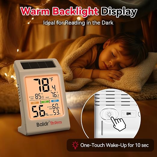 BaldrTherm Room Thermometer Indoor, Humidity Meter, 2026 Upgrade Backlit - Image 2