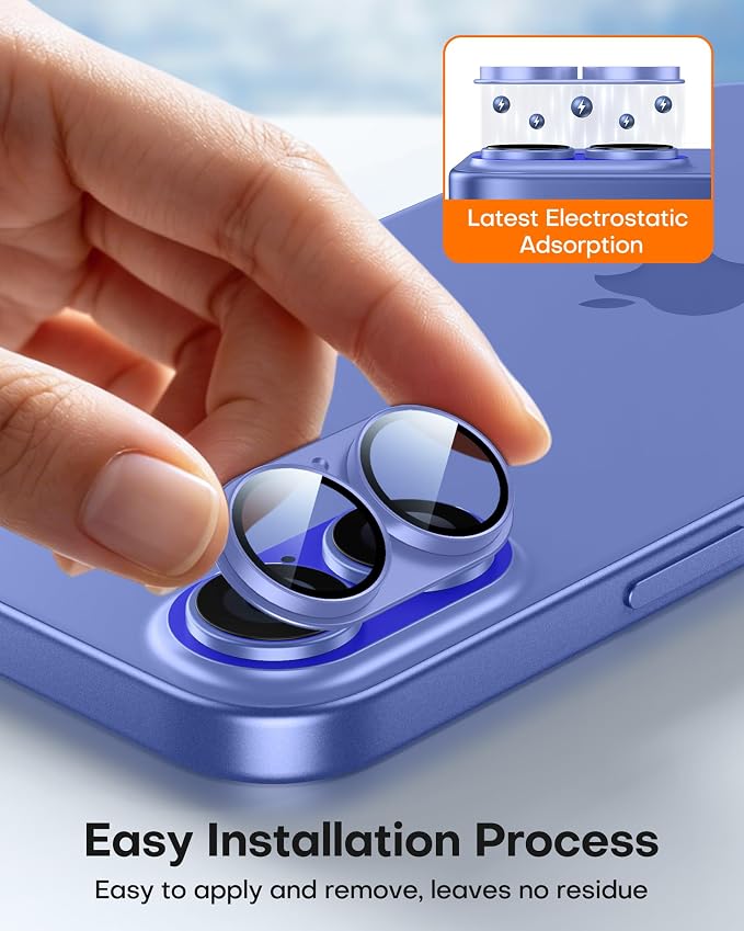 TAURI 2 Pack for iPhone 16/16 Plus Camera Lens Protector, Full Coverage - Image 5