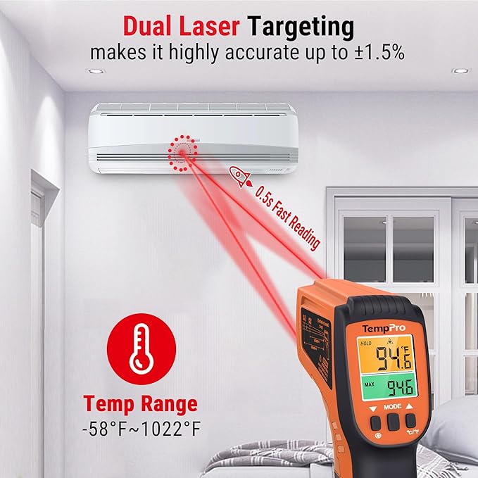TempPro TP450 2 Laser Temperature Gun - Image 2
