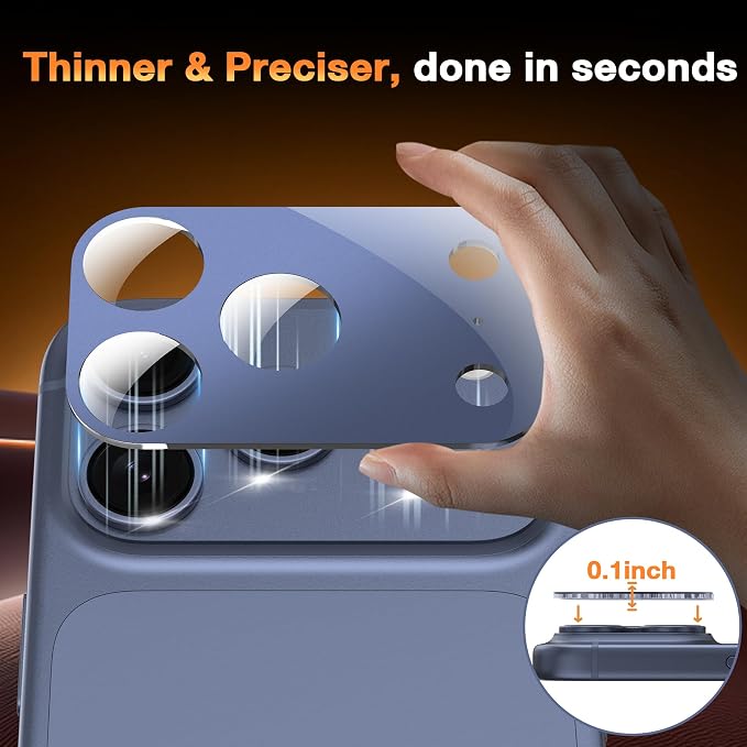 YWXTW [0 Bubbles for iPhone 17 Pro Camera Lens Protector, Full Coverage - Image 6