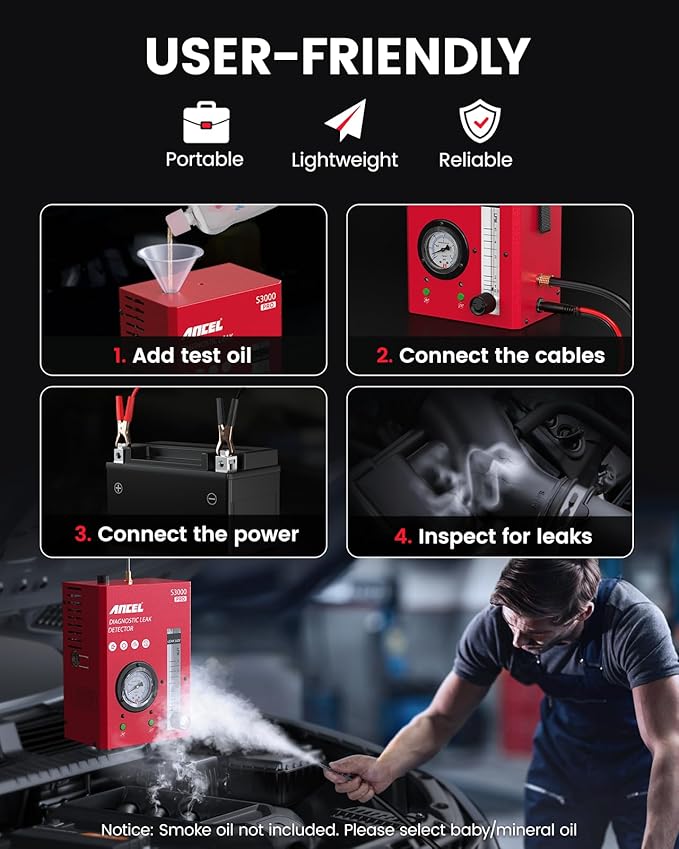 ANCEL S3000 PRO Automotive Smoke Machine - Image 4