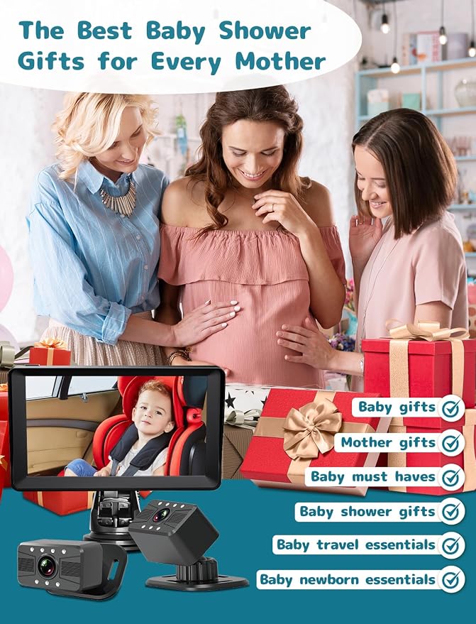 Dual Baby Car Camera, Rear Facing Car Seat Camera - Image 8