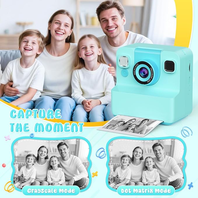Kids Camera Instant Print with Flip Lens, 1080P HD Video Inkless Toddler - Image 4