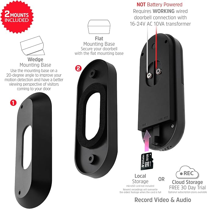 Energizer Smart 2K Doorbell & Chime, Wired Video Doorbell Security Camera - Image 6