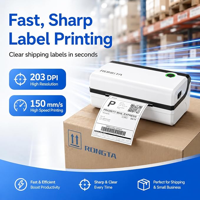 Rongta Bluetooth Thermal Shipping Label Printer, Wireless 4x6 Shipping Label - Image 7