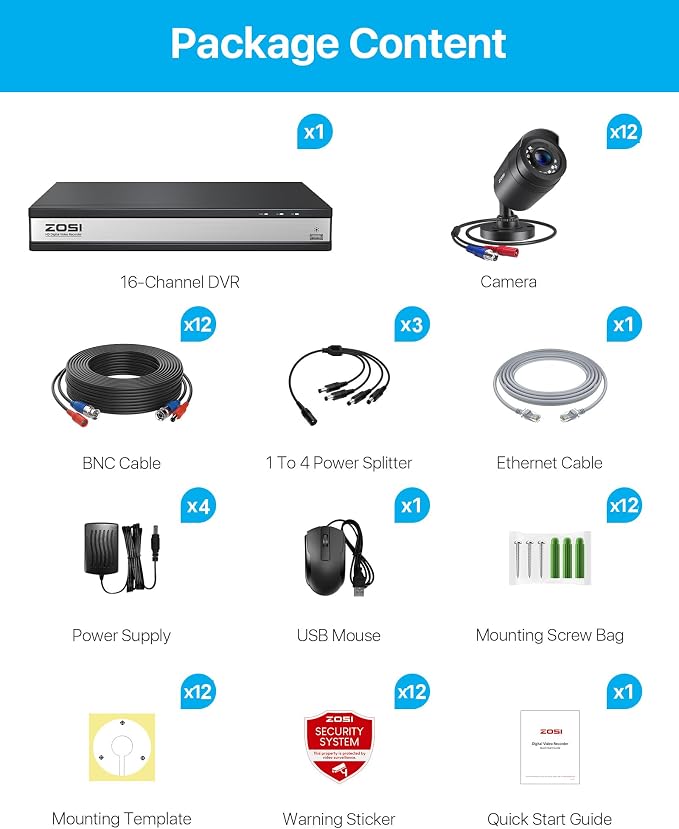 ZOSI 3K Lite 16CH Security Camera System, AI Human Vehicle Detection, Night - Image 9