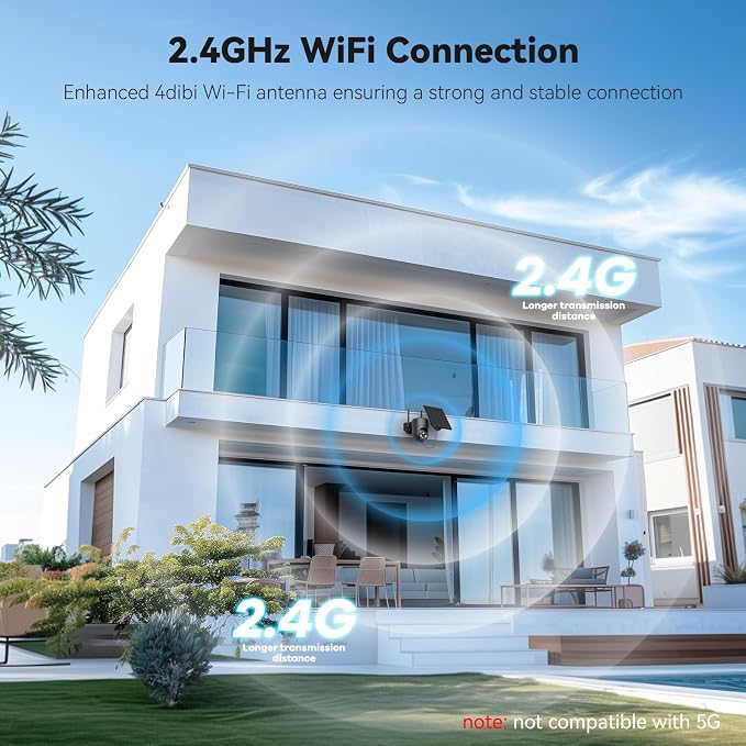 ELYSOO Solar Security Camera Wireless Outdoor, 2K Color Night Vision, 360°View - Image 5