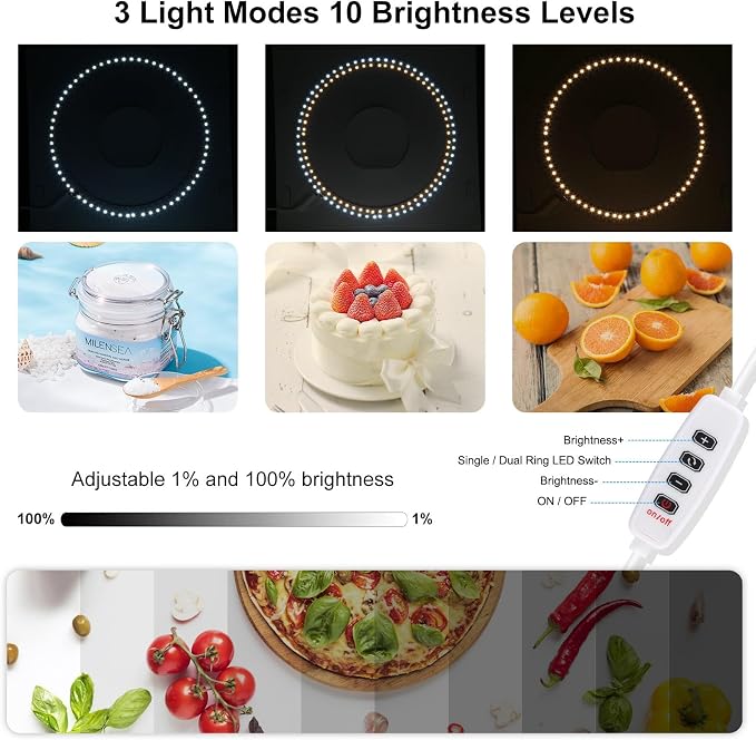 23cm Ring LED Panel Folding Portable Light Photo Lighting Studio Shooting Tent - Image 4