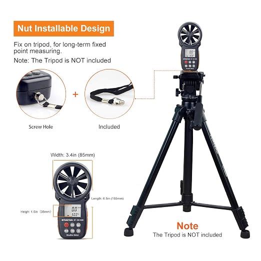 BTMETER Digital Anemometer Barometer Handheld, - Image 2