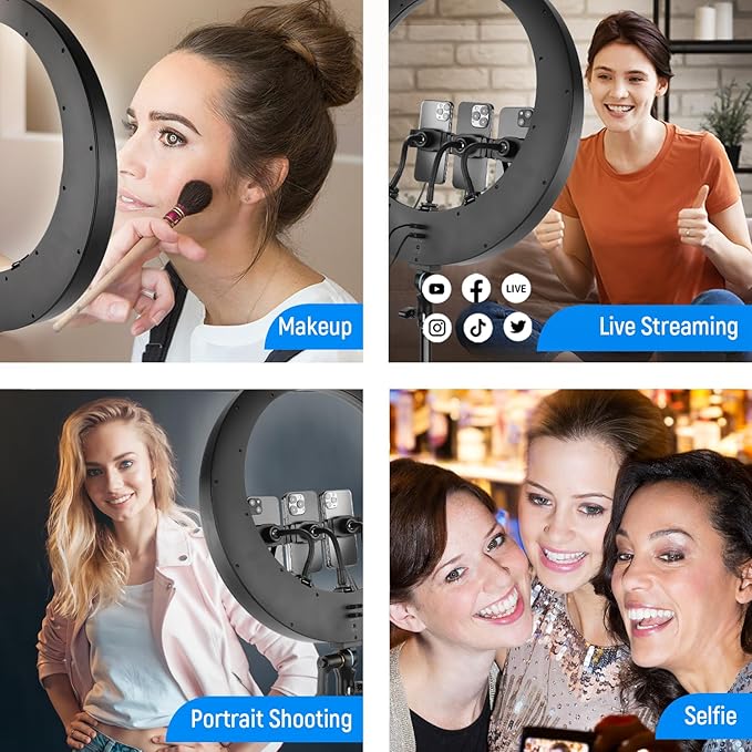 NEEWER 19 inch Ring Light with Stand, 3 Phone Holders and Mini Ball Head - Image 6