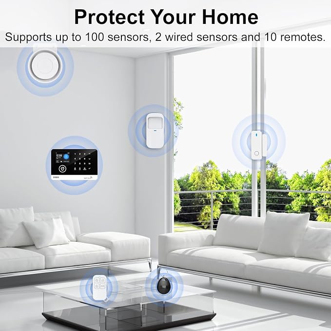 Home Security System, 4G/WiFi GSM SMS Wireless Home Alarm System - Image 8