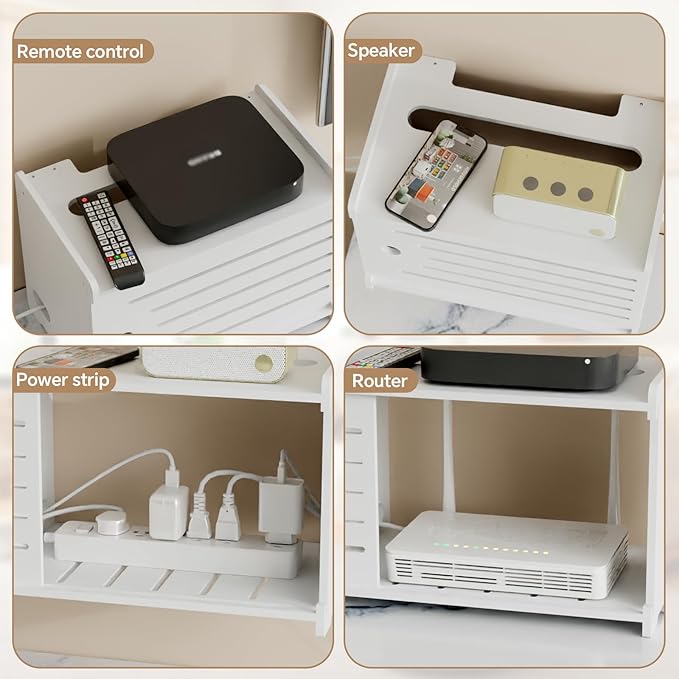 Wooden WiFi Router Storage Box Hider Shelf, Decorative Projector Box Hider Rack - Image 4