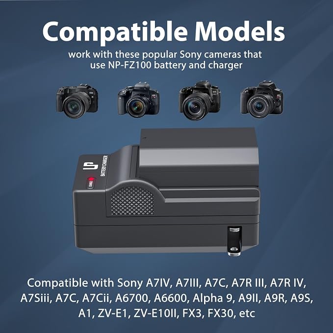 LP NP-FZ100 Battery and Charger, 2600mAh 2-Pack Replacement Battery - Image 4