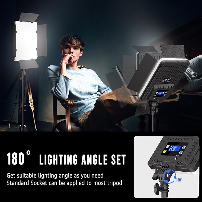 NiceVeedi 2-Pack Photography Lighting Kit, 36W Bi-Color Studio Lights - Image 4