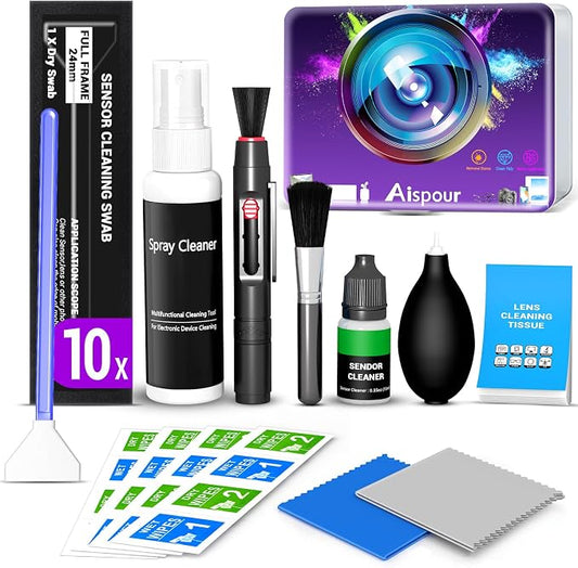 Camera Lens Cleaning Kit with Pro 10x Sensor Swabs, Sensor Cleaner, Compatible by aispour
