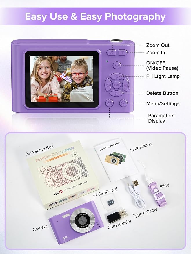 Digital Camera, Kids Camera1080P, Vlog Camera - Image 8