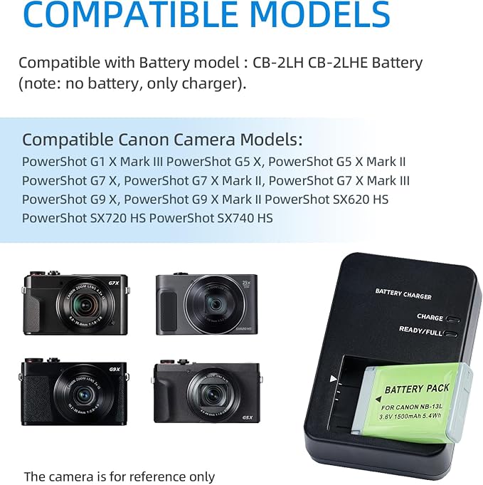 CB-2LH CB-2LHT NB-13L Battery Charger Compatible - Image 2