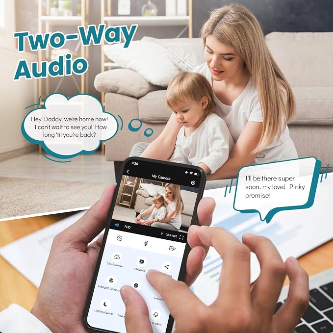 Security Camera Indoor 1080P Wired, Pan/Tilt Control, Two-Way Audio, Easy Setup - Image 3