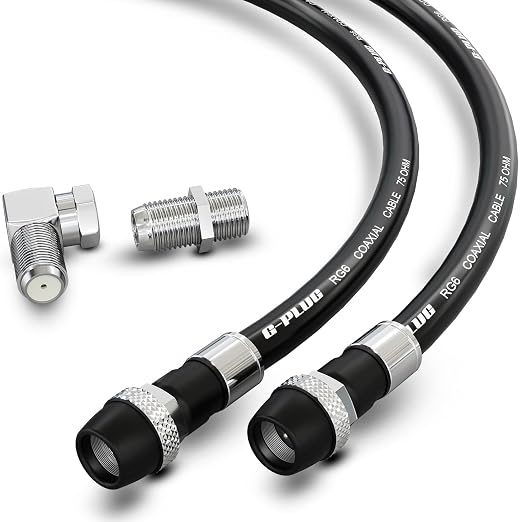 G-PLUG RG6 Coaxial Cable 50FT – Triple Shielded, Waterproof, 75 Ohm by G-PLUG