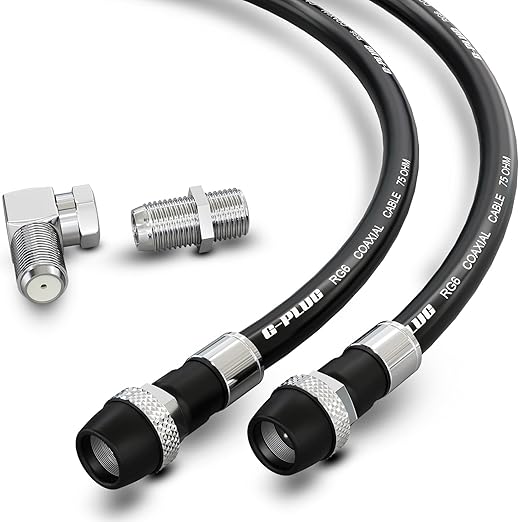 G-PLUG RG6 Coaxial Cable 200FT – Triple Shielded, Waterproof, 75 Ohm by G-PLUG