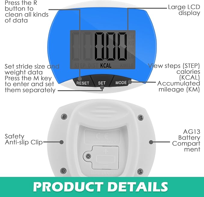 Copkim 24 Pcs Pedometer for Walking Bulk LCD Step Counter - Image 3
