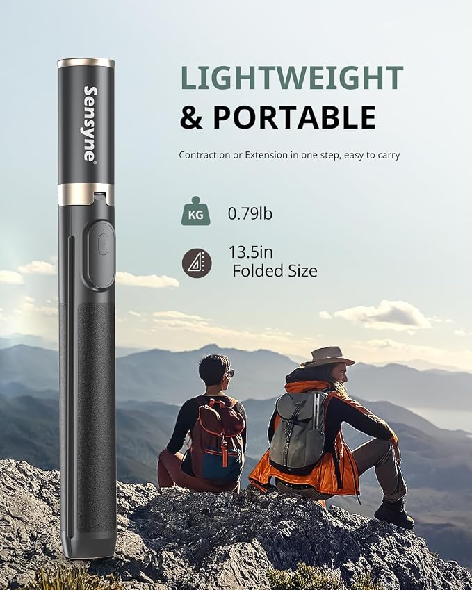 Sensyne 63" Selfie Stick Tripod, Extendable Phone Tripod - Image 6