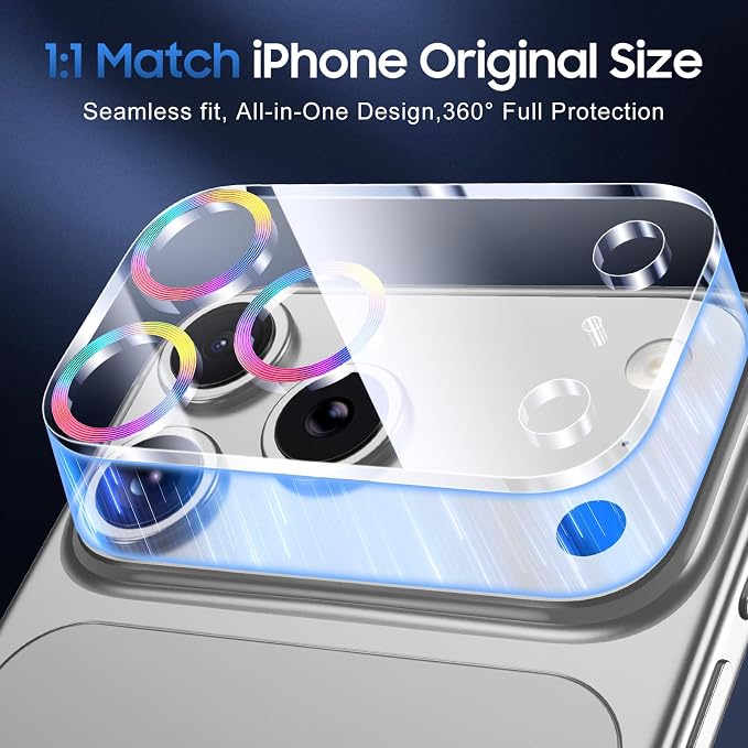 UniqueMe 3 Pack Compatible for iPhone 17 Pro Max Camera Lens Protector - Image 5