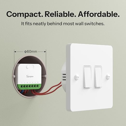 SONOFF MINI Duo, Matter Over WiFi, 2-Chanel WiFi Smart Switch, 16A Total Load - Image 2
