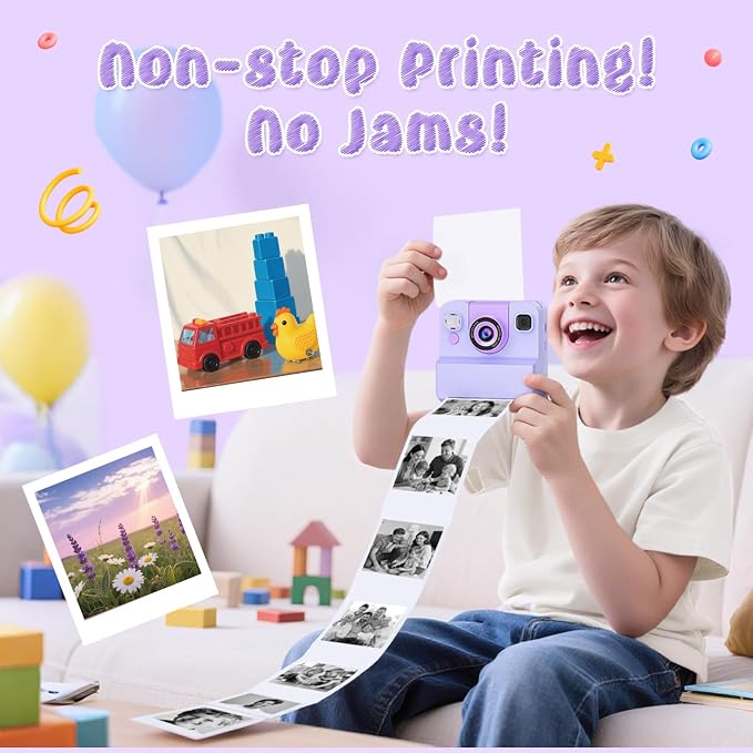 Kids Camera Instant Print with Flip Lens, 1080P HD Video Inkless Toddler - Image 2