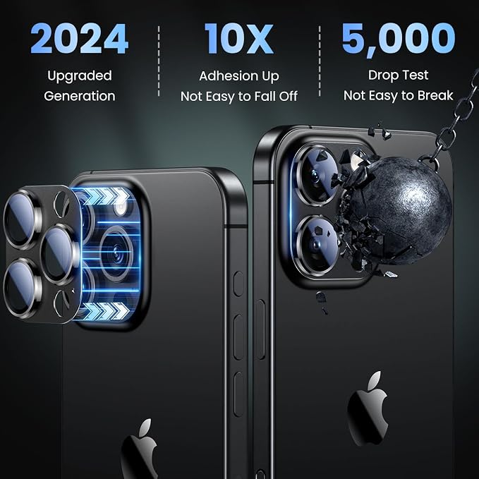 Uyiton Compatible with iPhone 16 Pro/iPhone 16 Pro Max Camera Lens Protector - Image 2