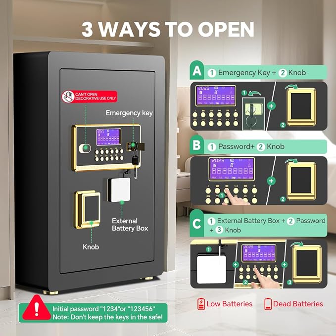 Safe Box with Digital Keypad & Alarm System - Image 5