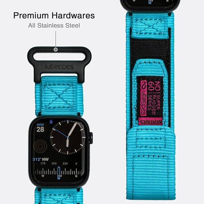 Nereides Compatible with Apple Watch Band Ultra 3/2/1, Nylon Sports Strap with - Image 7
