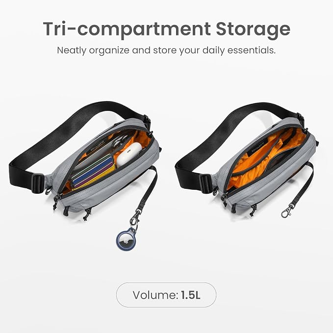 tomtoc 1.5L Sling Bag with RFID Blocking, Crossbody Bag Minimalist Chest - Image 3