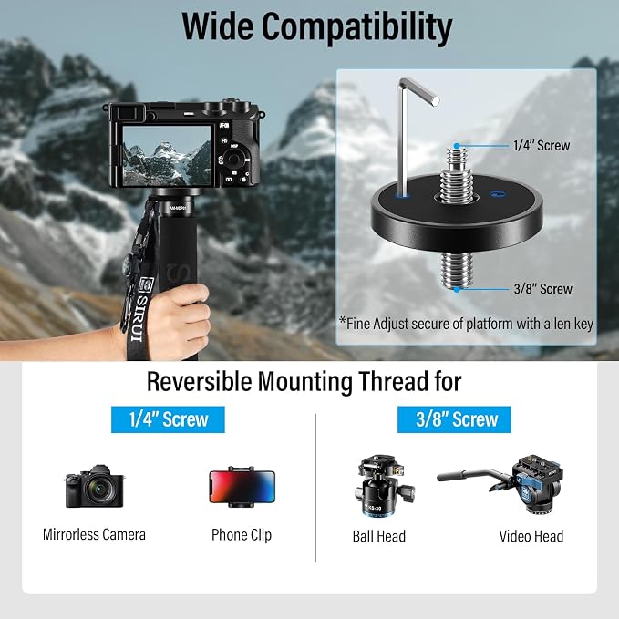 SIRUI Carbon Fiber Monopod for cameras, 6 Sections, Load up 15kg, included - Image 5