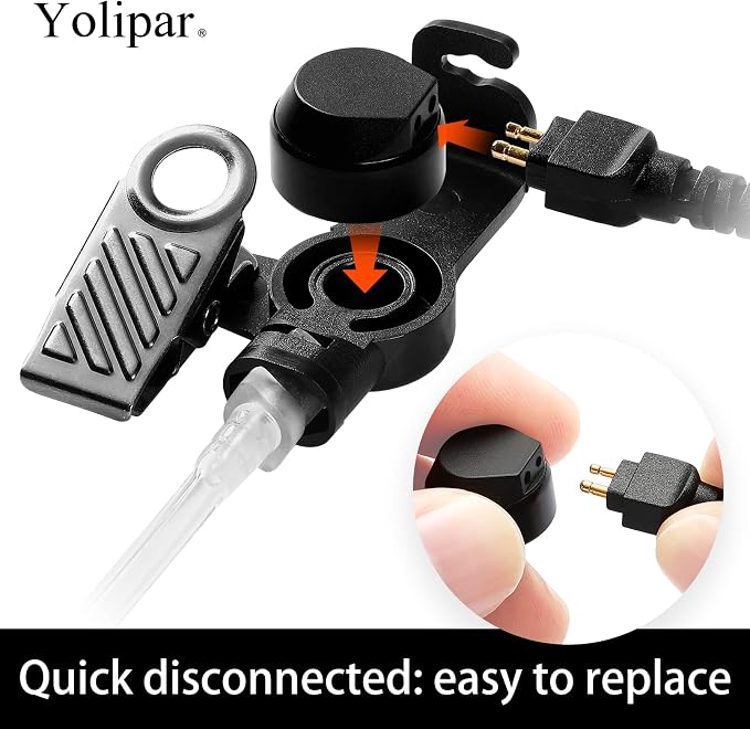 2-Pin 2-Wire Baofeng UV-5R Earpiece Surveillance Kit Compatible - Image 5