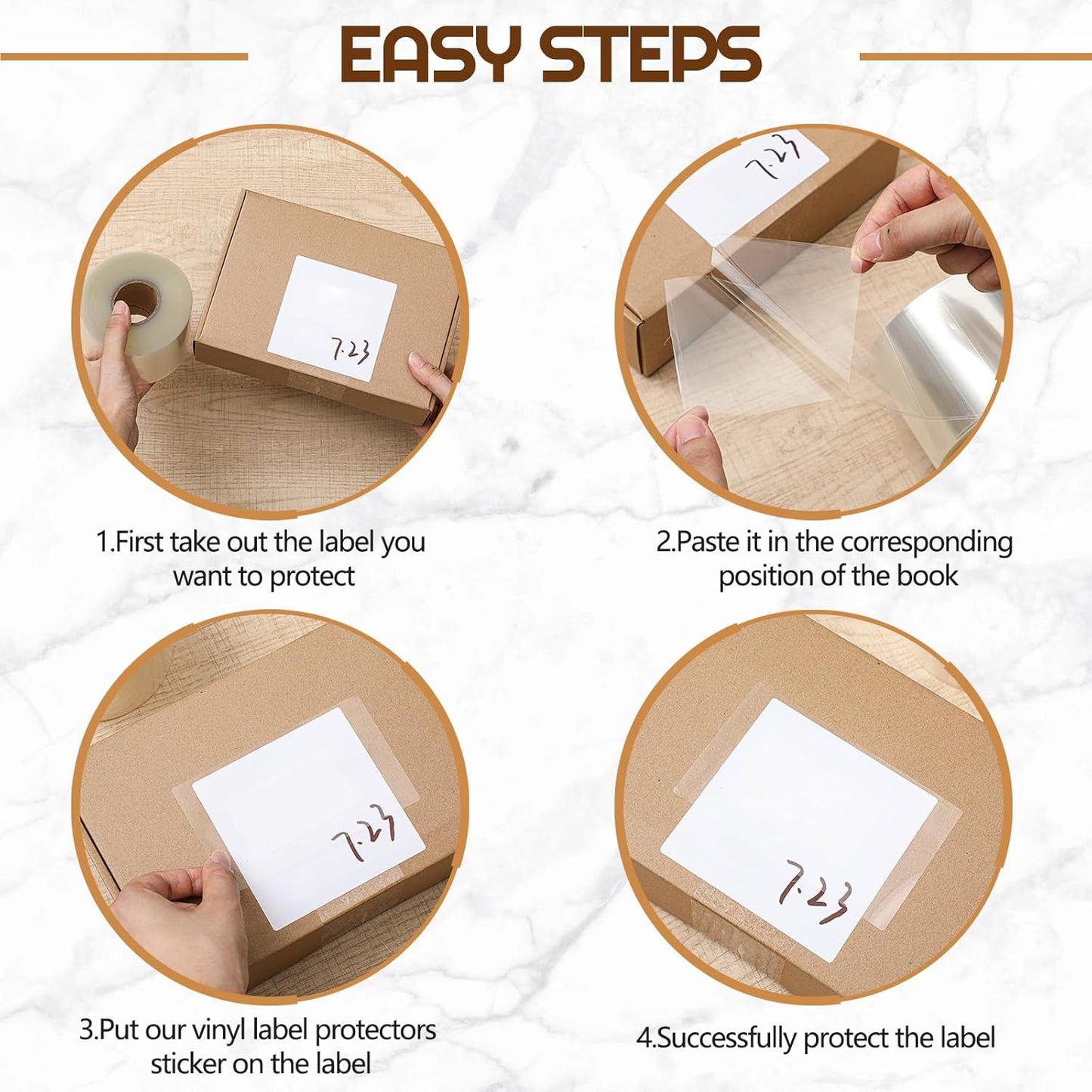 Zonon 750 Pcs Clear Labels Label Protector Clear Stickers Wafer Seals Waterproof Labels for Protecting Barcodes, Numbers and Stickers (4 x 2 Inch,Rectangle)