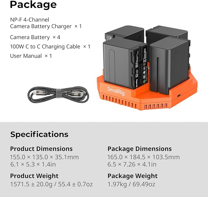SmallRig 4 Pack 7800mAh Replacement Battery - Image 7