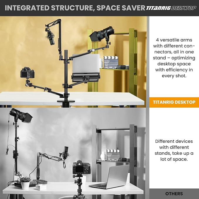 TARION Overhead Camera Desk Mount: 4-in-1 Heavy Duty Mount Set - Image 2